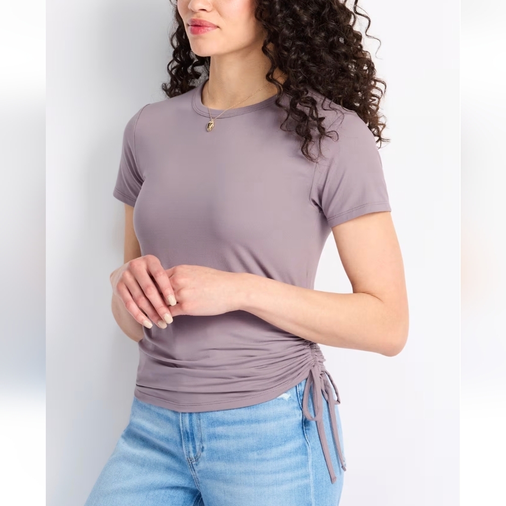 Threads 4 Thought - Purple Ruched Side Top